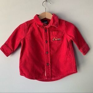 OshKosh B’gosh Corduroy Embroidered Train Button Down Shirt